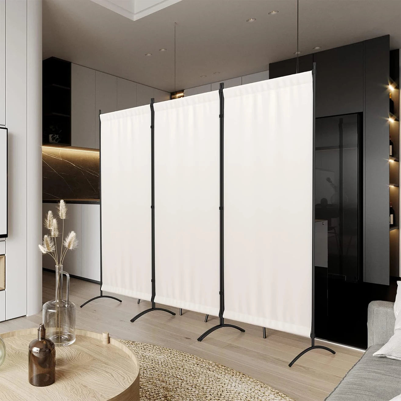 Room Divider, 99’‘W Folding Privacy Screens, 3 Panel Partitions Dividers, Portable Separating for Home Office Bedroom Dorm Decor